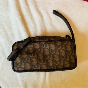vintage dior brown oblique trotter wristlet